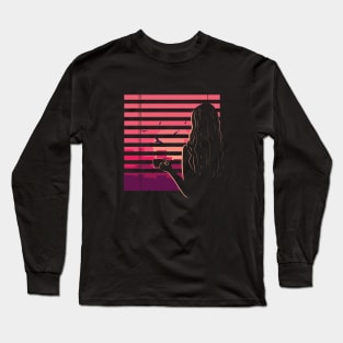 Coffee Lover Sunset Gazing Long Sleeve T-Shirt